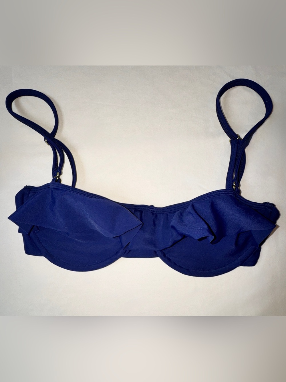Tori Praver Swimwear Women's Ruffle Underwire Bikini Top - Navy Blue